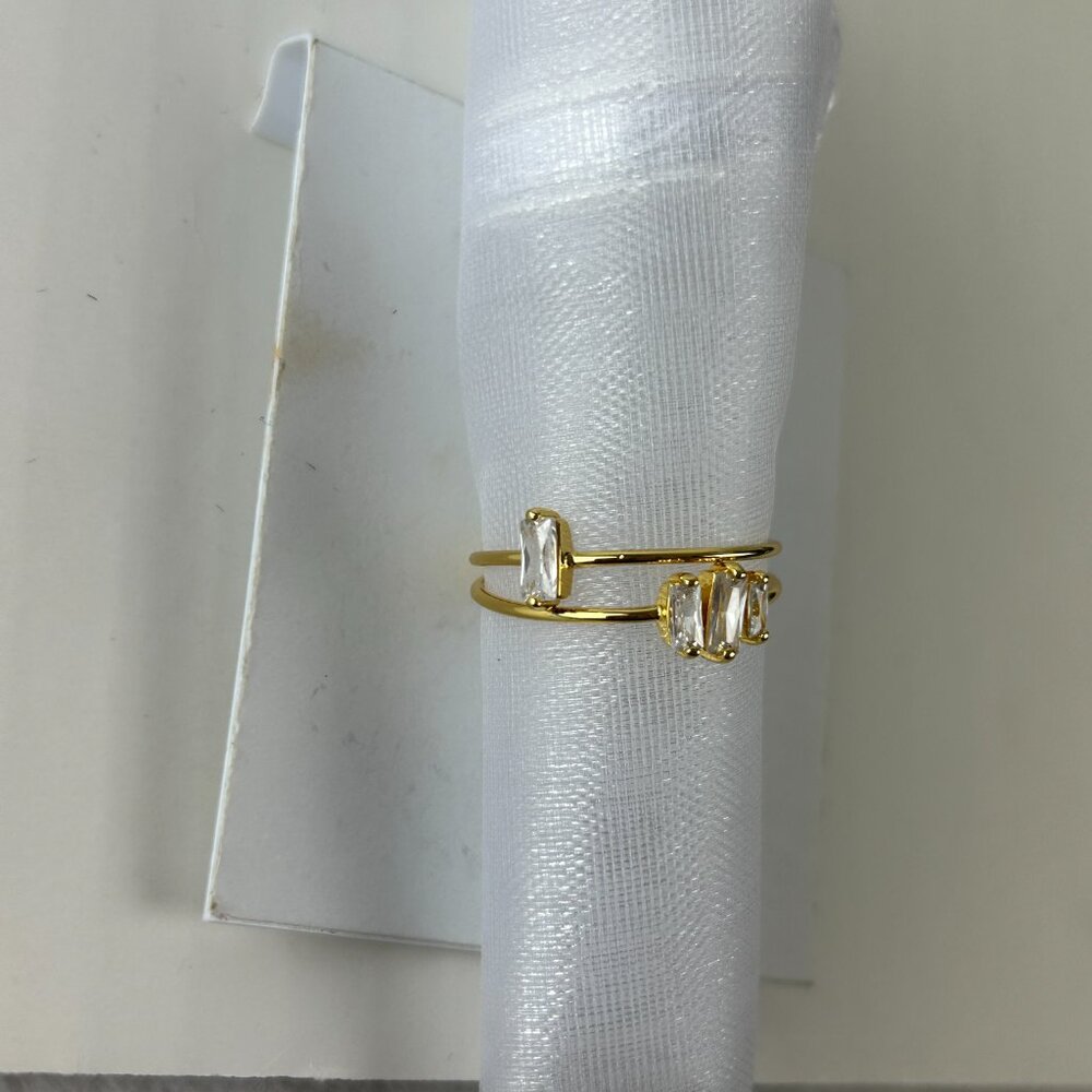 18K Gold Plated Gorjana Amara Ring Set of 2 Size 8 - Picture 5 of 5